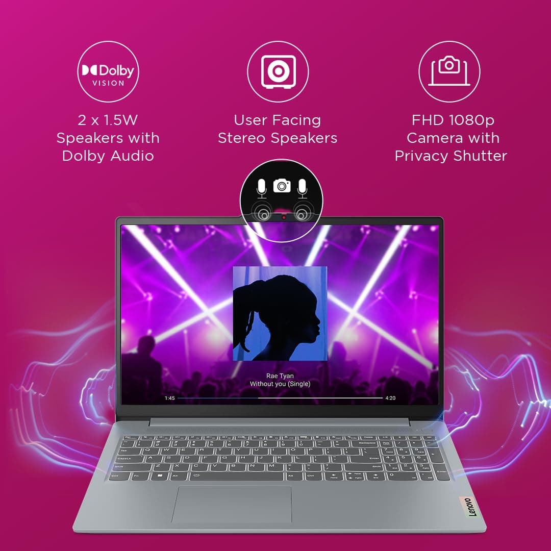 Lenovo IdeaPad Slim 3 12th Gen Intel i5 Laptop 15.6" FHD, 16GB RAM, 512GB SSD, Windows 11, Arctic Grey