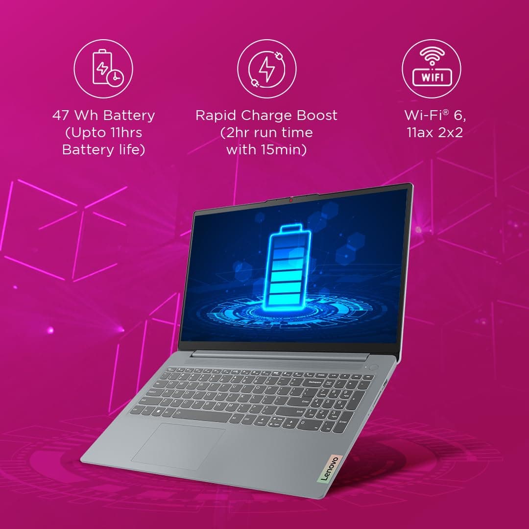 Lenovo IdeaPad Slim 3 12th Gen Intel i5 Laptop 15.6" FHD, 16GB RAM, 512GB SSD, Windows 11, Arctic Grey