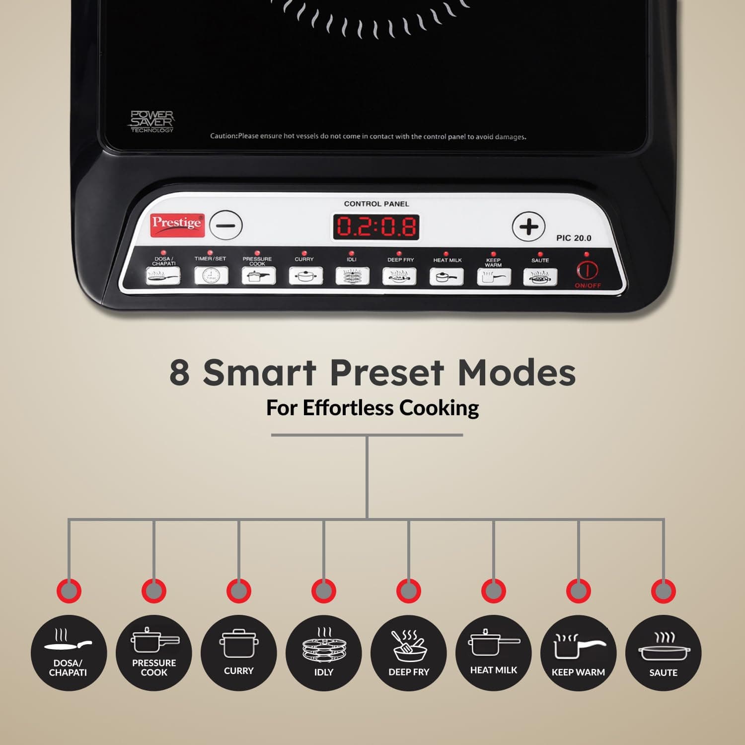 Features Of Prestige 1600 Watts Induction Cooktop