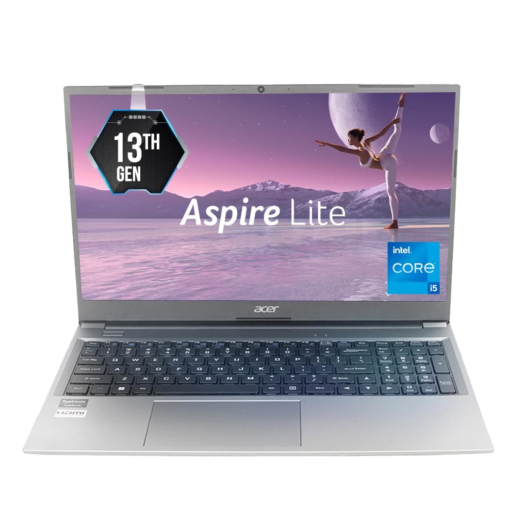 Aspire Lite 15.6" 13th Gen Intel Core i5 Laptop – 16GB RAM, 512GB SSD, Windows 11, Metal Body, Thin & Light