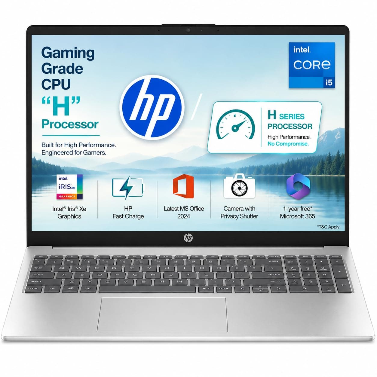 HP 15 Laptop with 13th Gen Intel Core i5, 16GB RAM, 512GB SSD, Windows 11