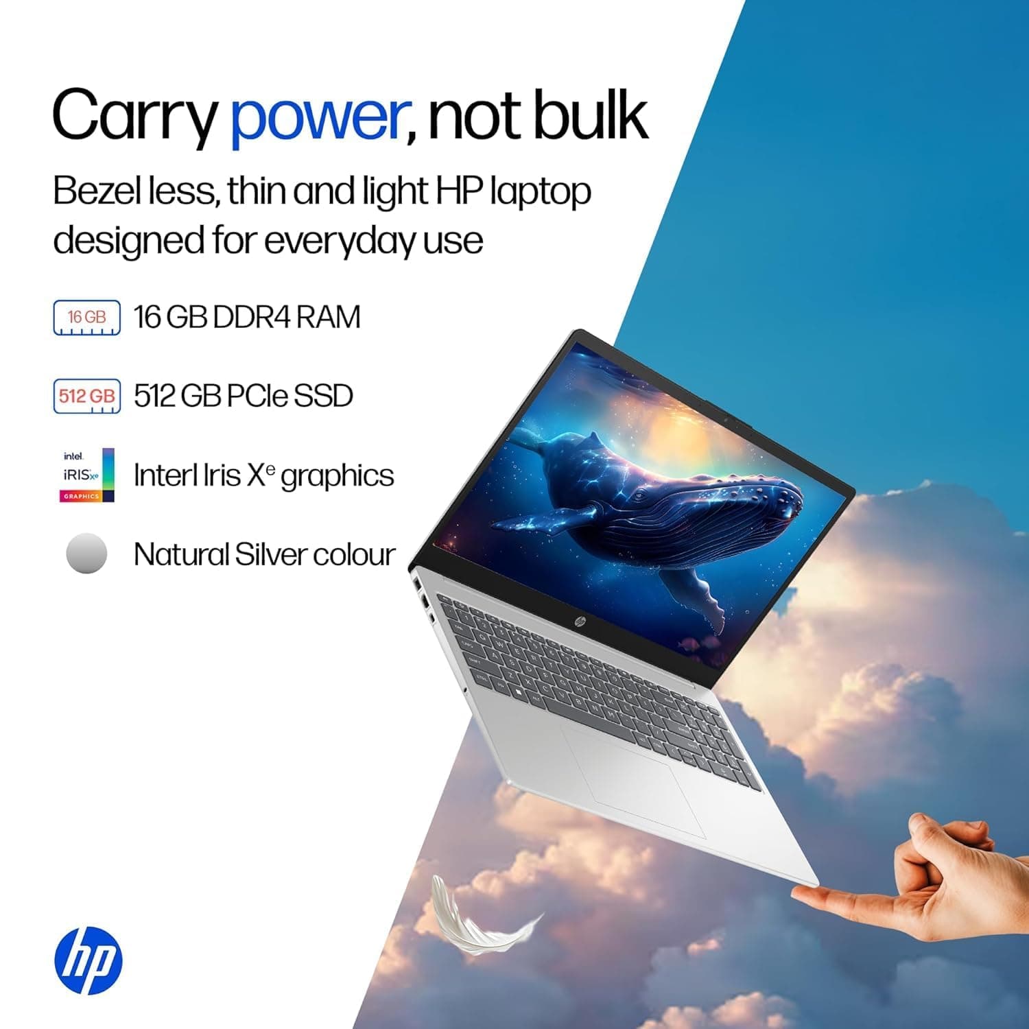 HP 15 Laptop with 13th Gen Intel Core i5, 16GB RAM, 512GB SSD, Windows 11