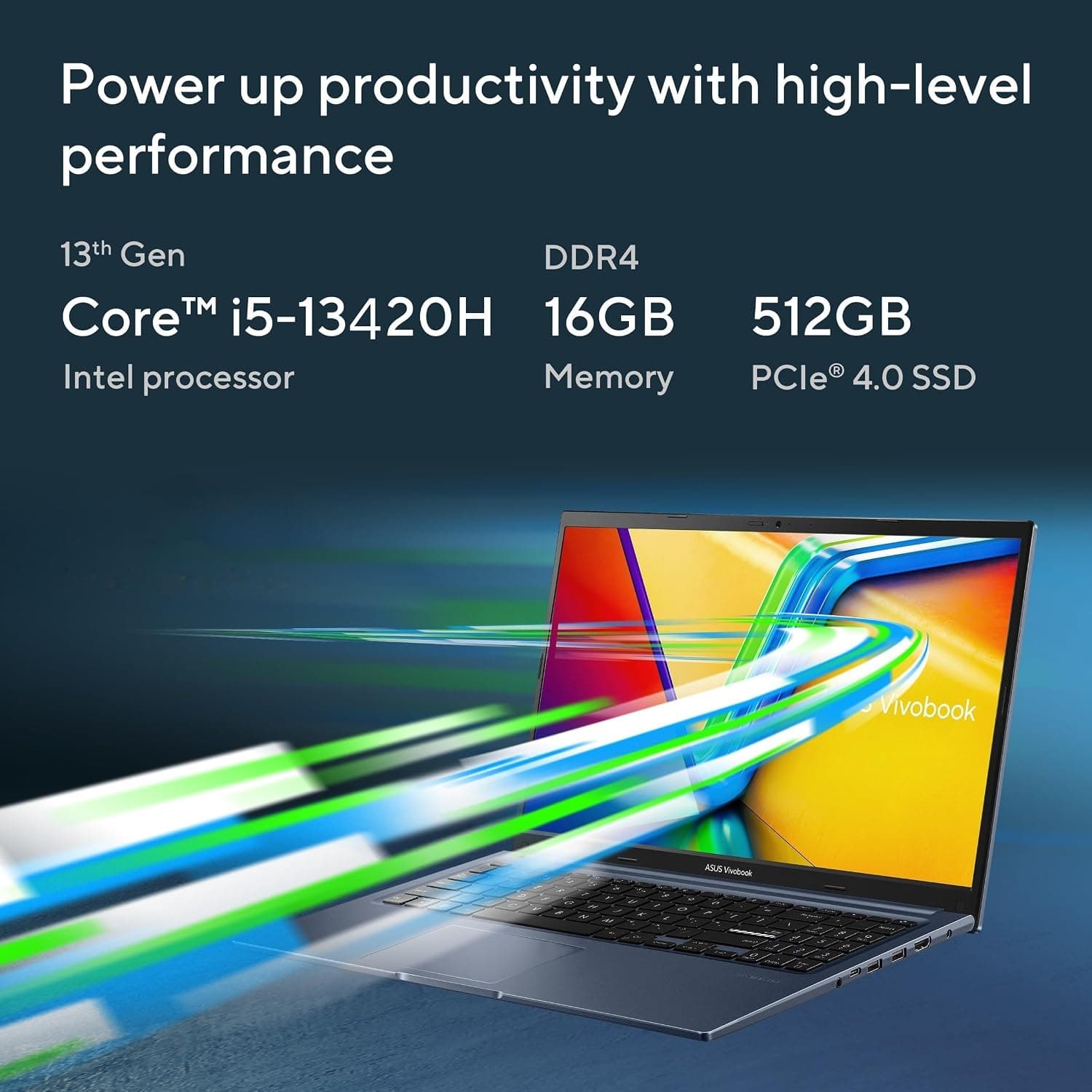 ASUS Vivobook 15 X1502VA-BQ836WS Laptop, Intel Core i5 13th Gen, 16GB RAM, 512GB SSD, Windows 11