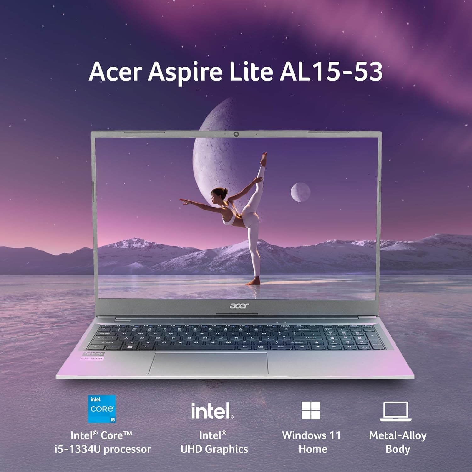Aspire Lite 15.6" 13th Gen Intel Core i5 Laptop – 16GB RAM, 512GB SSD, Windows 11, Metal Body, Thin & Light
